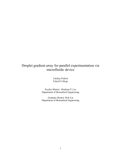 Microfluidics is an important new area of research widely