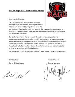 Tri-City Rage 2017 Sponsorship Packet