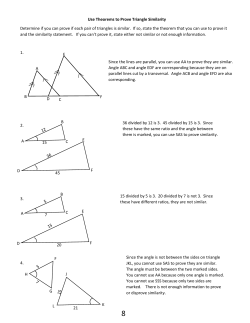 8-Use-Theorems-to-Prove-Triangle-Similarity KEY