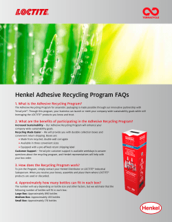 Henkel Adhesive Recycling Program FAQs