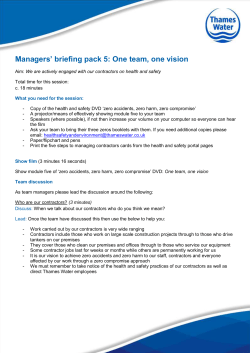Managers` briefing pack 5: One team, one vision