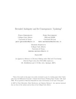 Revealed Ambiguity and Its Consequences: Updating1