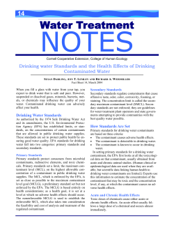 Drinking water Standards and the Health Effects of Drinking