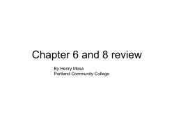 Chapter 6 and 8 review - Portland Community College
