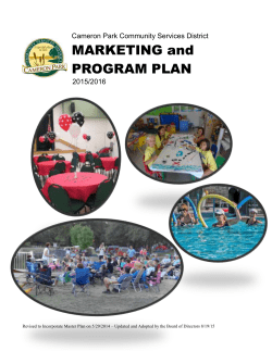 2015/16 Marketing and Program Plan
