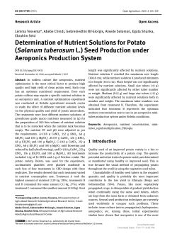 Determination of Nutrient Solutions for Potato (Solanum tuberosum