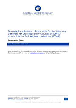 VeDDRA - European Medicines Agency
