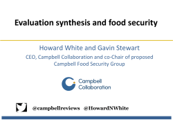 Evaluation Synthesis and Food Security - Dr. Howard White