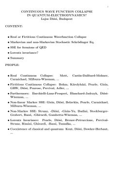 CONTINUOUS WAVE FUNCTION COLLAPSE IN QUANTUM