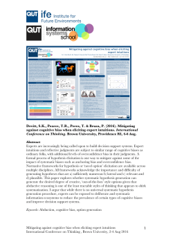 Mitigating against cognitive bias when eliciting