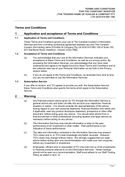 Terms and Conditions - The Constant Investor