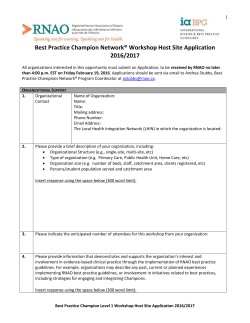 Best Practice Champion Network&reg; Workshop Host Site Application
