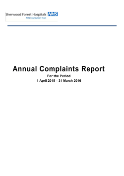 Complaints - Sherwood Forest Hospitals NHS Foundation Trust
