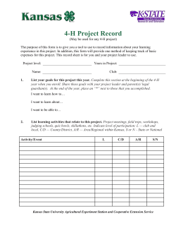 P1106 Kansas 4-H Generic Record Form