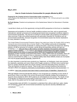 Multiple Chemical Sensitivity (MCS)