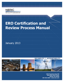 NERC Certification and Review Process Manual