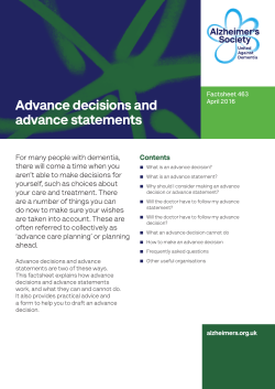 Advance decisions and advance statements