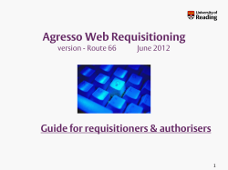 Agresso Web Requisitioning
