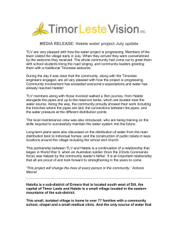 MEDIA RELEASE: Hatete water project July update
