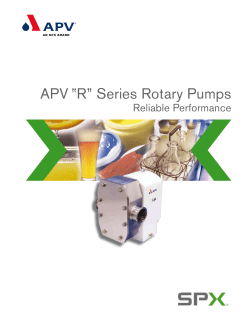APV R&rdquo; Series Rotary Pumps &rdquo;