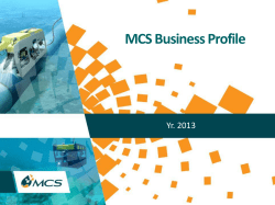 MCS Innovative Applications for Offshore Inspection