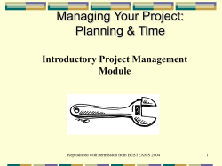 Principles of Project Planning