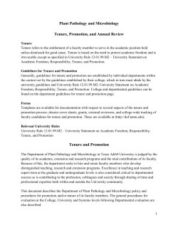 Plant Pathology and Microbiology Tenure, Promotion