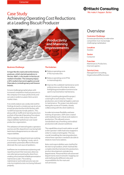 Case Study Achieving Operating Cost Reductions at a Leading