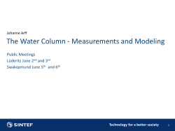 The Water Column - Measurements and Modeling