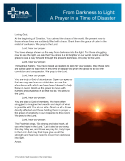 From Darkness to Light: A Prayer in a Time of Disaster Loving God