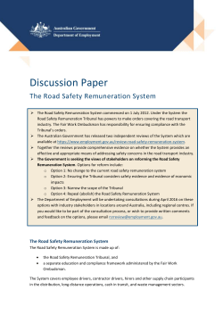 The Road Safety Remuneration System
