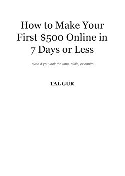How to Make Your First $500 Online in 7 Days or Less