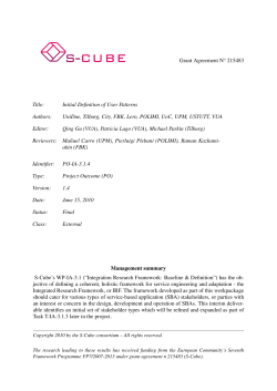 PO-IA-3.1.4 Initial Definition of User Patterns Jun 09, 2011 - S-Cube