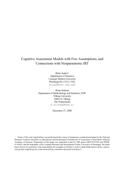 Cognitive Assessment Models with Few Assumptions