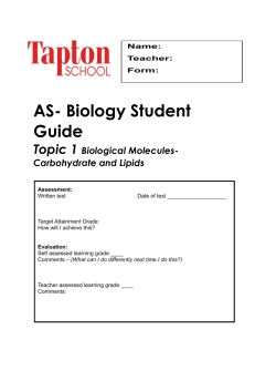 AS- Biology Student Guide Topic 1 Biological