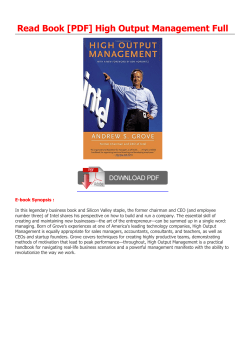 Read Book  High Output Management Full
