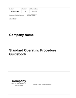 Standard Operating Procedure Title