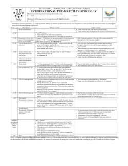 INTERNATIONAL PRE-MATCH PROTOCOL `A`