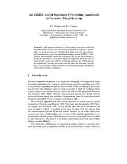 An HMM-Based Subband Processing Approach to
