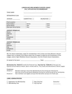 london and area women`s soccer league 2017 application for