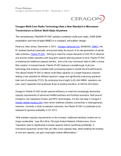Press Release Ceragon Multi-Core Radio Technology Sets a New