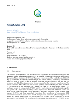 2.1 Overall carbon balance from the different CCDAS