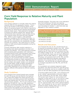 Corn Yield Response to Relative Maturity and Plant