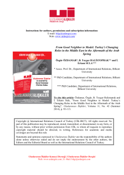 Turkey`s Changing Roles in the Middle East in the Aftermath of