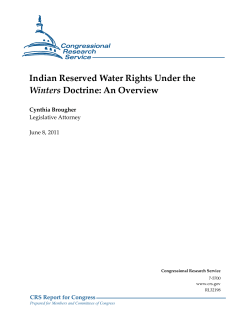 Indian Reserved Water Rights Under the Winters Doctrine: An