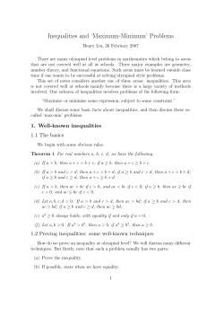 Inequalities and `Maximum