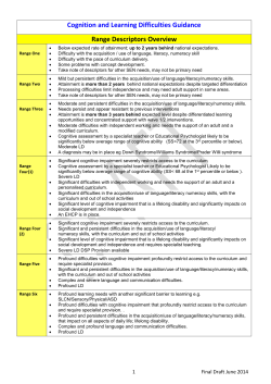 Social, Emotional and Behavioural Difficulties Guidance