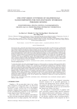 ONE-STEP GREEN SYNTHESIS OF GRAPHENE/ZnO