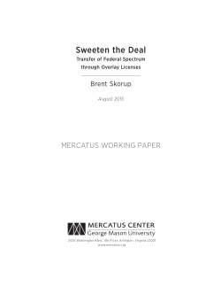 Sweeten the Deal: Transfer of Federal Spectrum