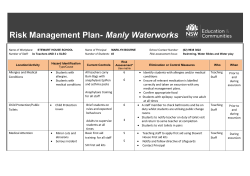 Risk Management Plan- Manly Waterworks